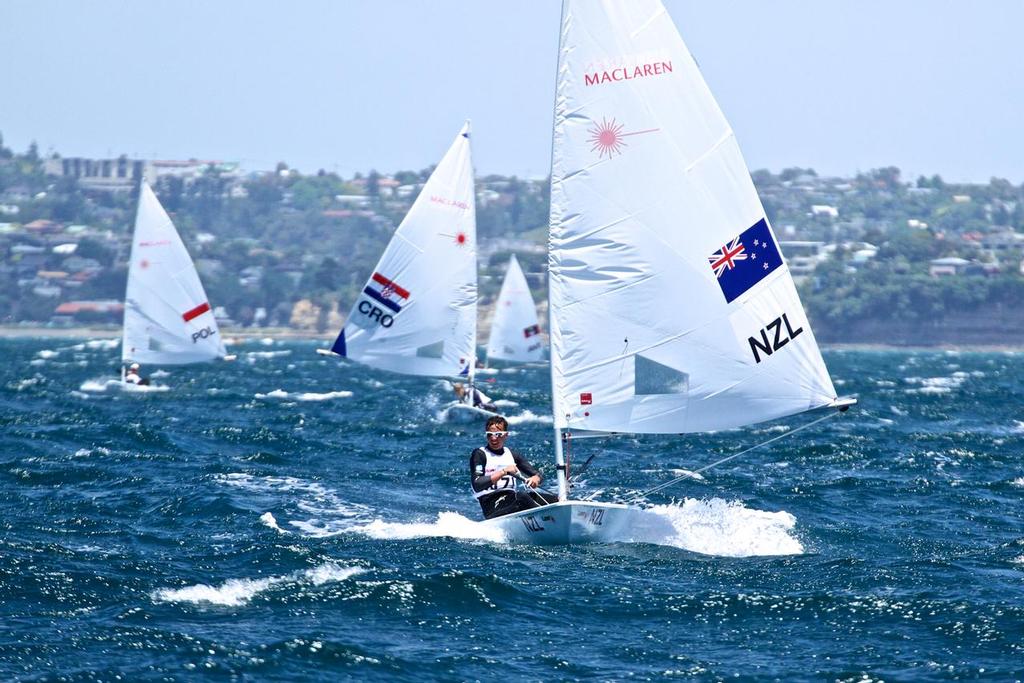 George Gautrey (NZL) Mens Laser Radial- Aon Youth Worlds 2016, Torbay, Auckland, New Zealand © Richard Gladwell www.photosport.co.nz